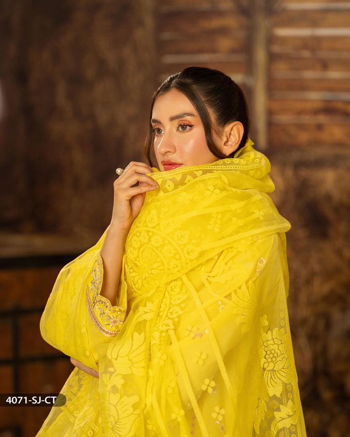 3 Piece Cambric Cotton Suit | 4071-SJ-K.CT - Sha Posh Textile