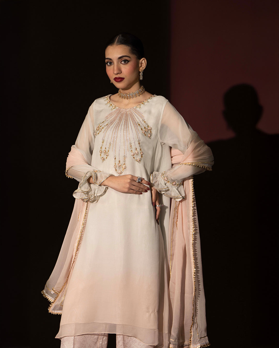 3 Piece Chiffon Suit | 9643-IG-CF - Sha Posh Textile