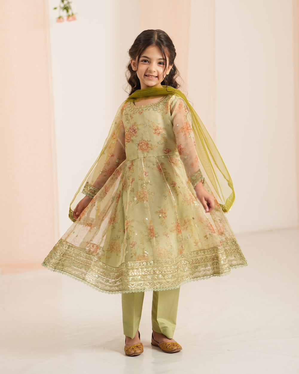 Kids Tissue Frock | 2274 - Sha Posh Textile