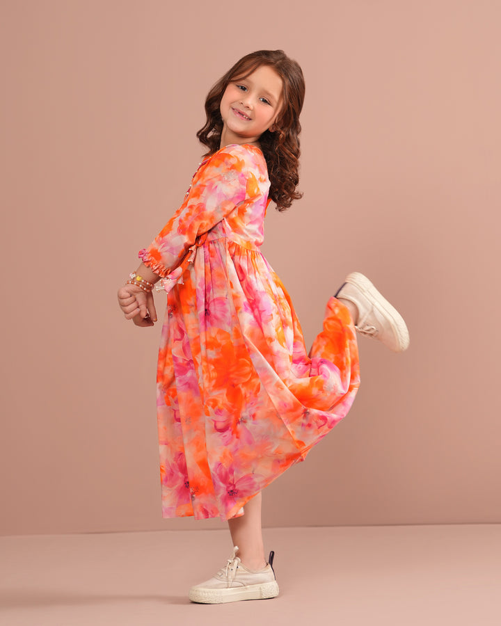 Kids 1-Piece Ready-to-Wear Lawn Frock | 17324-IG-LWN - Sha Posh Textile