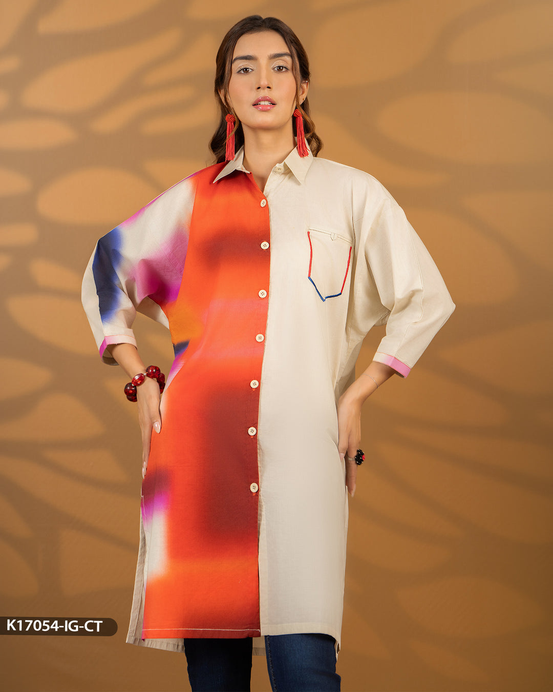 Cotton Printed Shirt | 17054-IG-CT - Sha Posh Textile