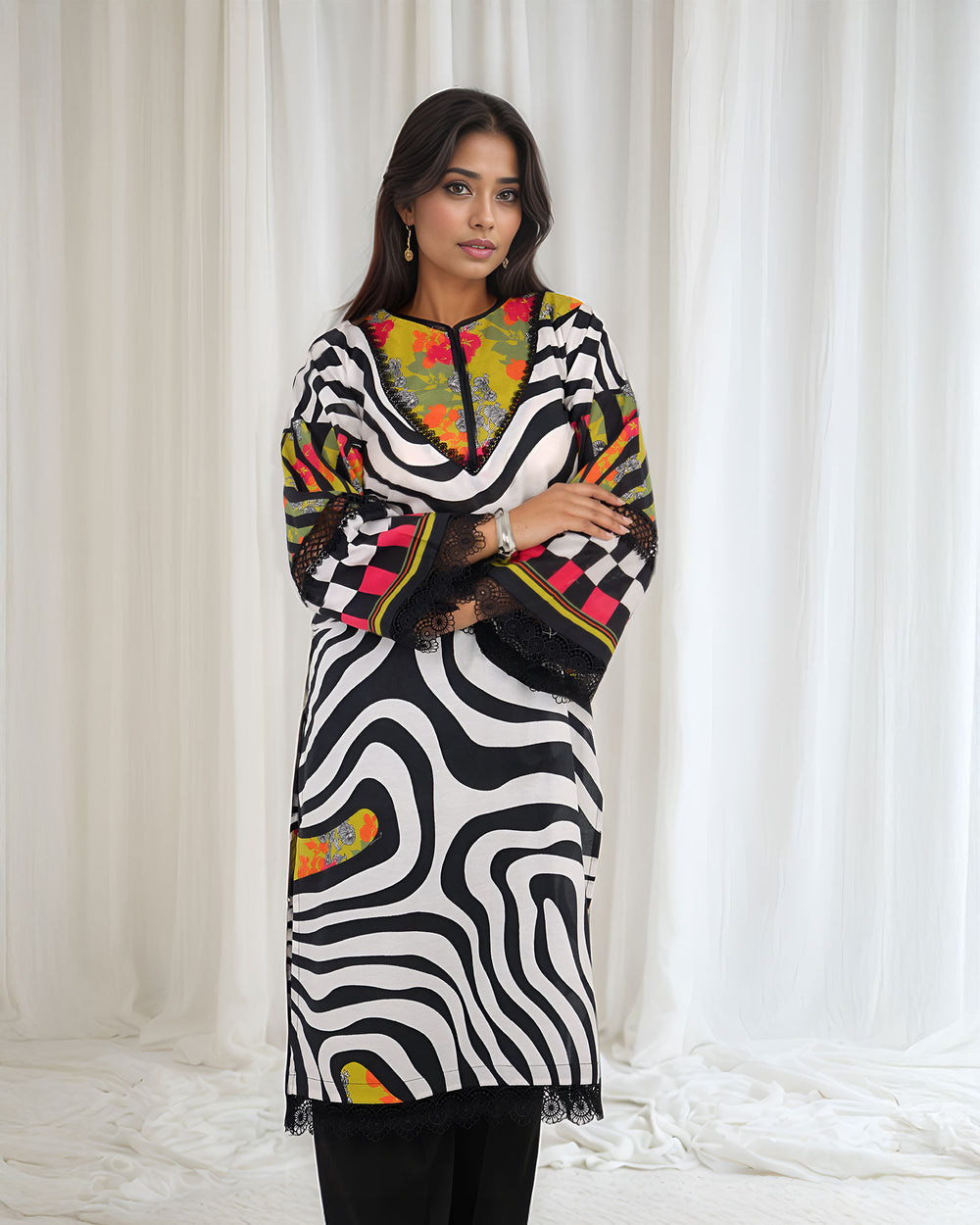 Unstitched Cambric Cotton | UNFF127 - Sha Posh Textile