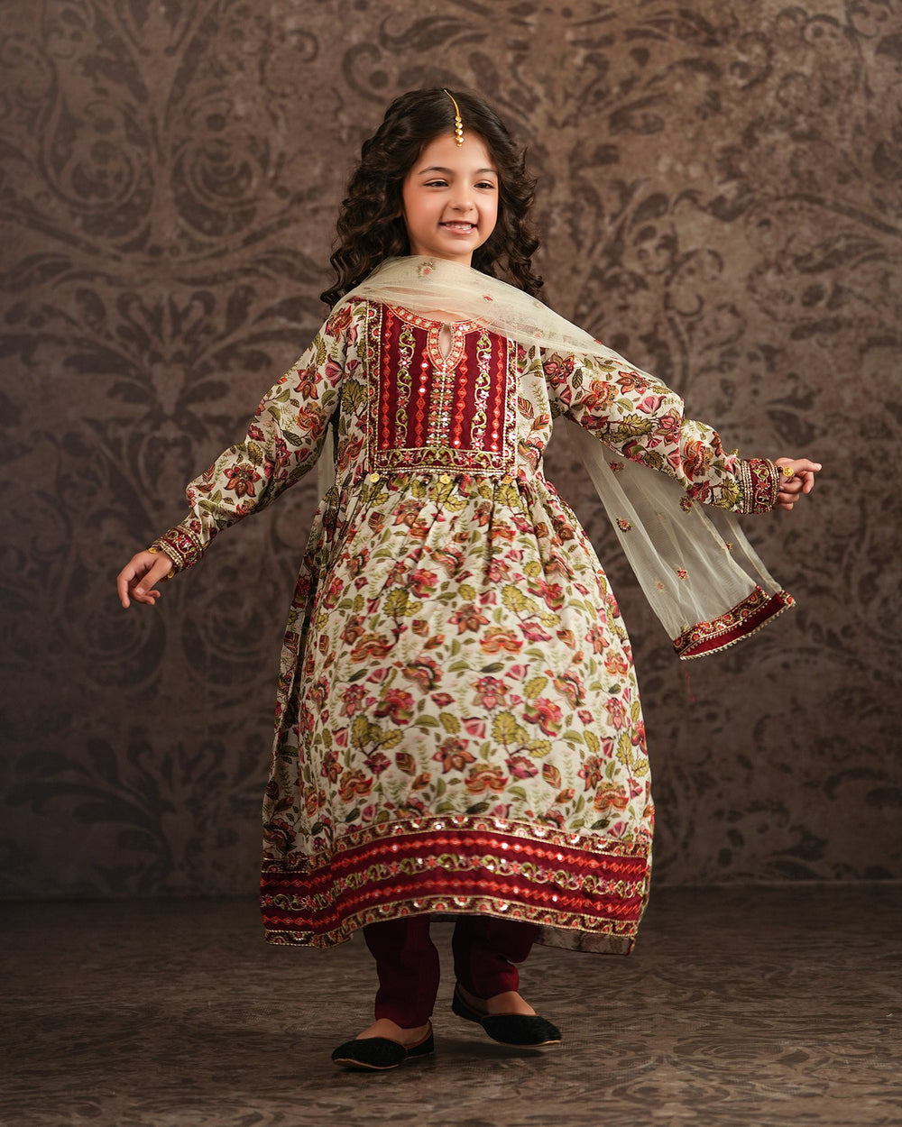 Kids Raw Silk Frock | 1319 - Sha Posh Textile