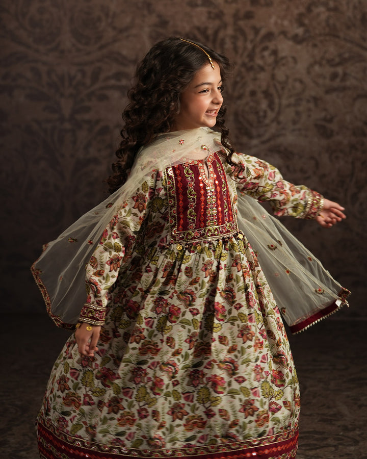 Kids Raw Silk Frock | 1319 - Sha Posh Textile