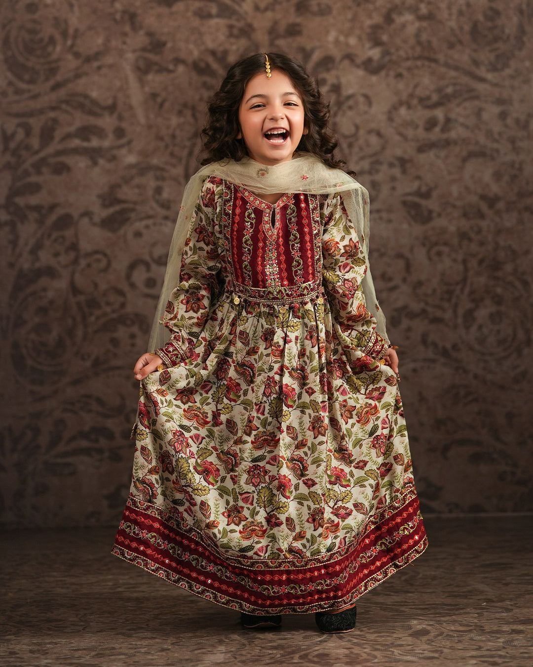 Kids Raw Silk Frock | 1319 - Sha Posh Textile