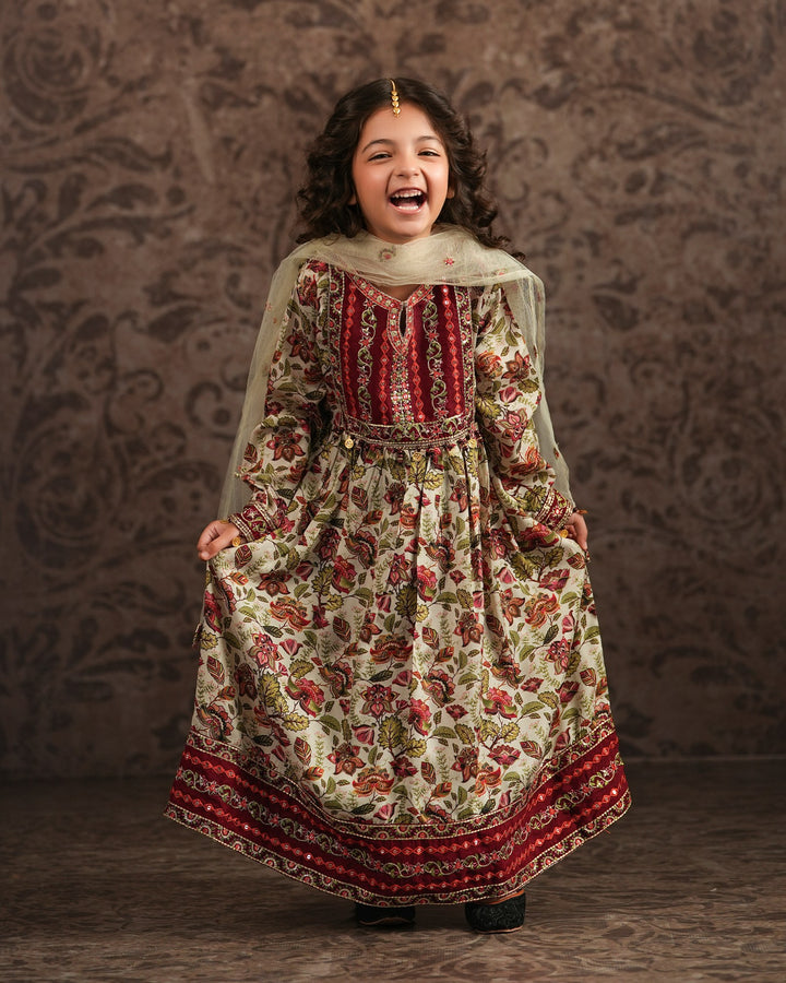 Kids Raw Silk Frock | 1319 - Sha Posh Textile
