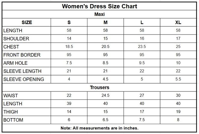 Raw Silk Maxi | 16417 size chart
