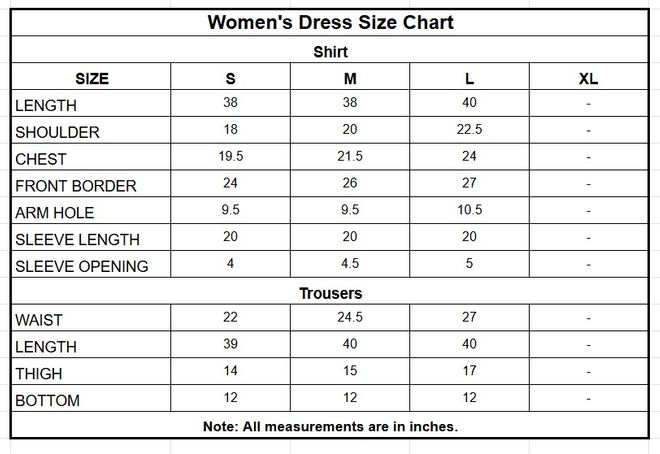 Raw Silk 3PC | 16487 size chart