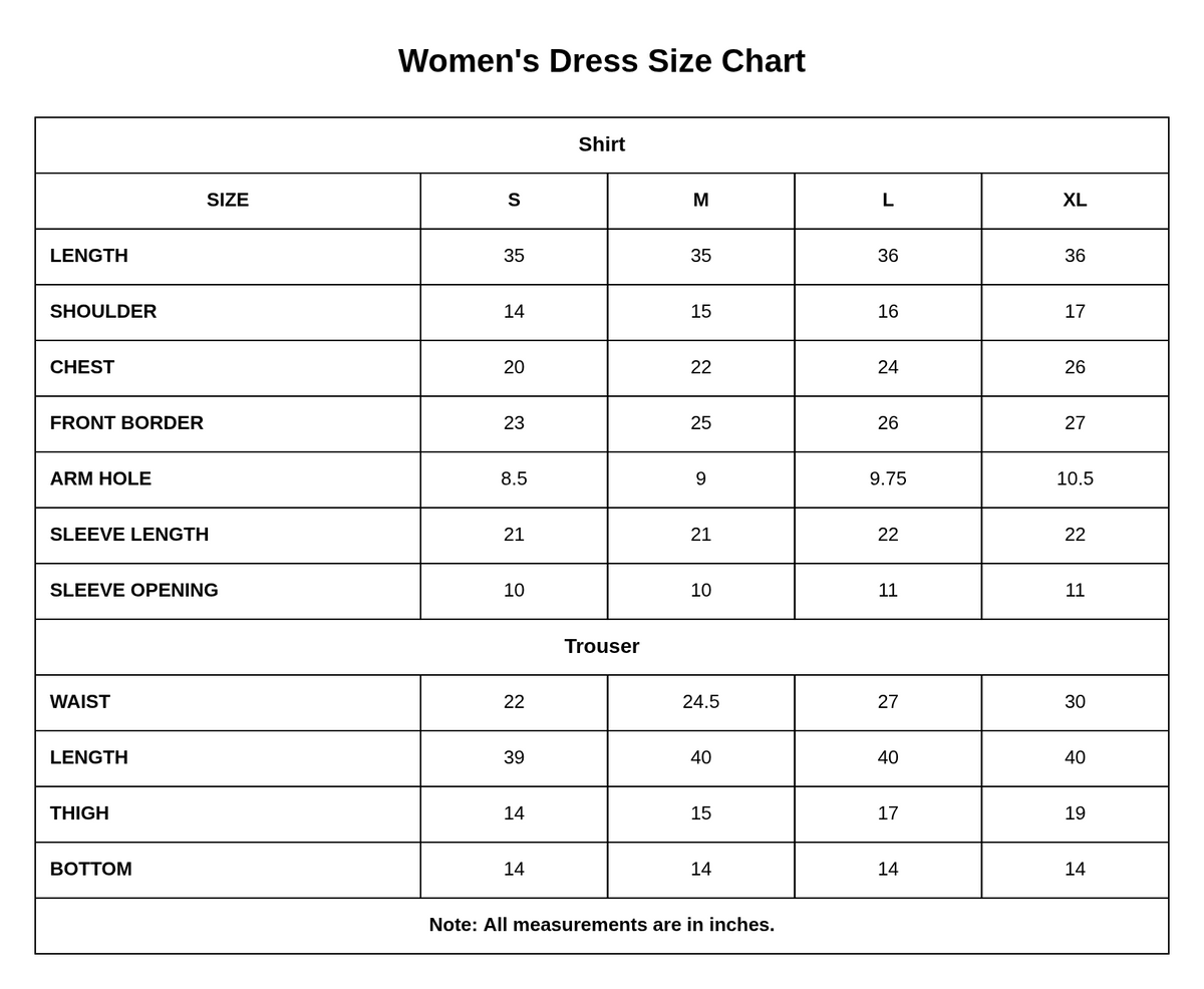 Women 3 Pcs Women Khaddar | 16539-IG-KD size chart