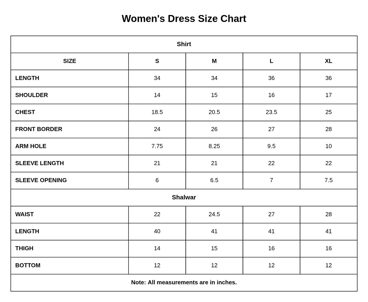 Women 3 Pcs Women Khaddar | 16580-IG-KD size chart