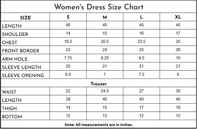 Chambray Katan 3PC | 1978 size chart