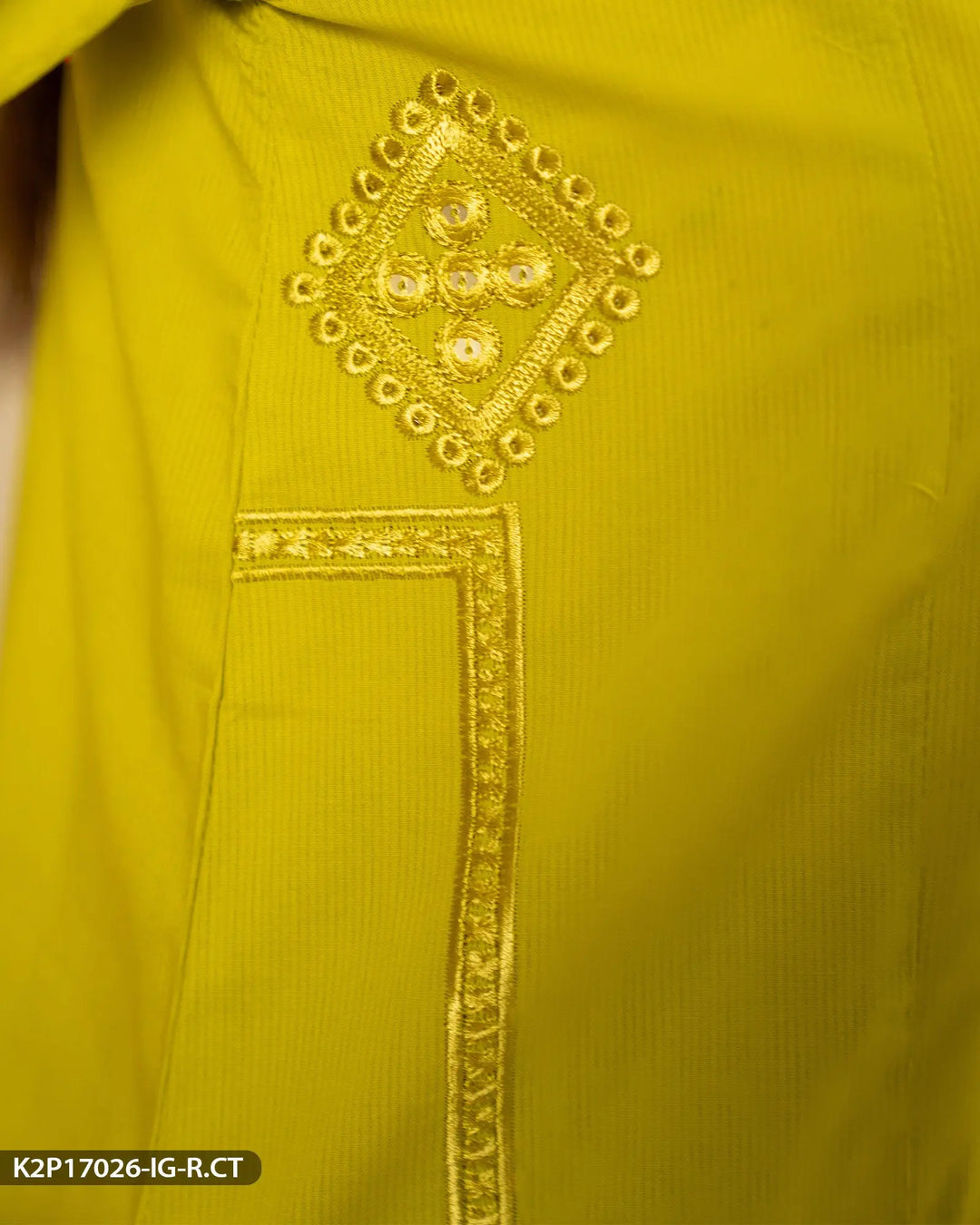 2 Piece Cotton Embroidered Suit | 17026-IG-R.CT Sha Posh Textile