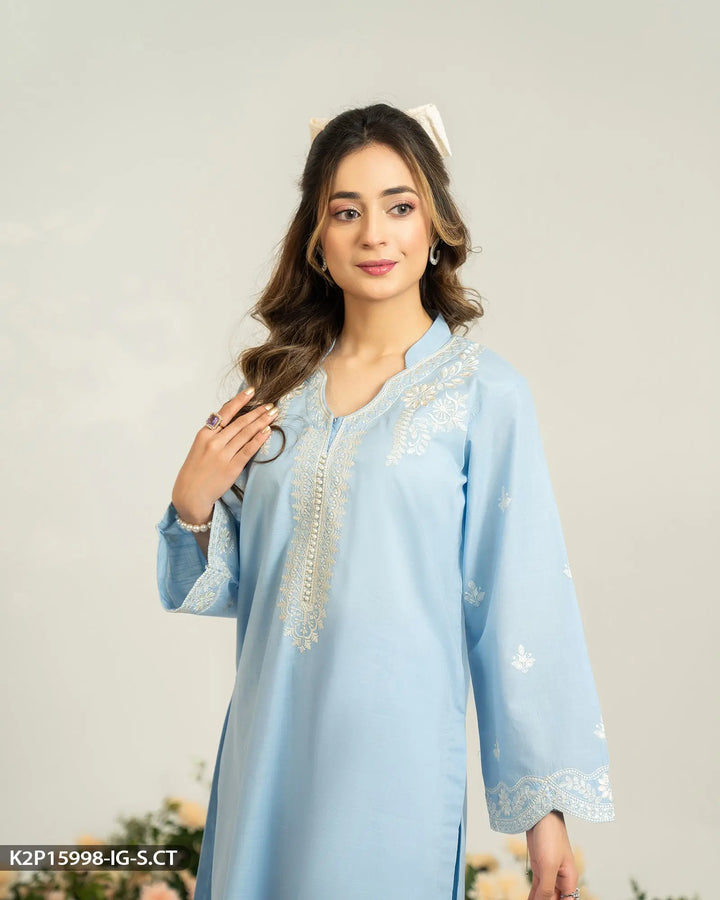 2 Piece Embroidered Suit | 15998-IG-S.CT Sha Posh Textile