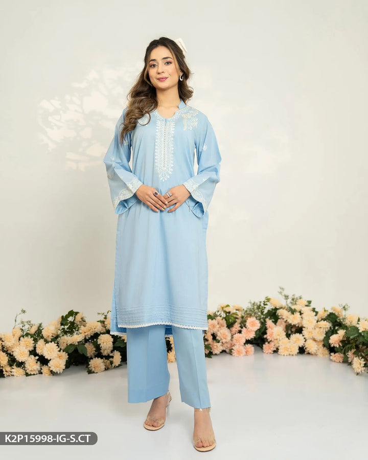 2 Piece Embroidered Suit | 15998-IG-S.CT Sha Posh Textile