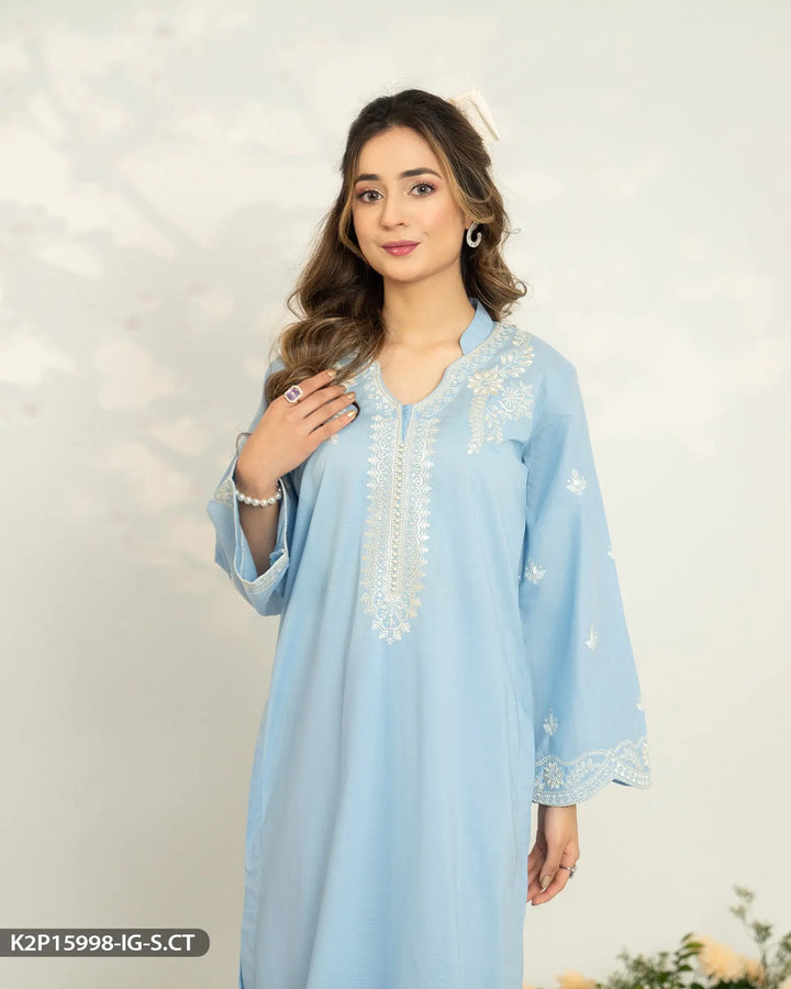2 Piece Embroidered Suit | 15998-IG-S.CT Sha Posh Textile