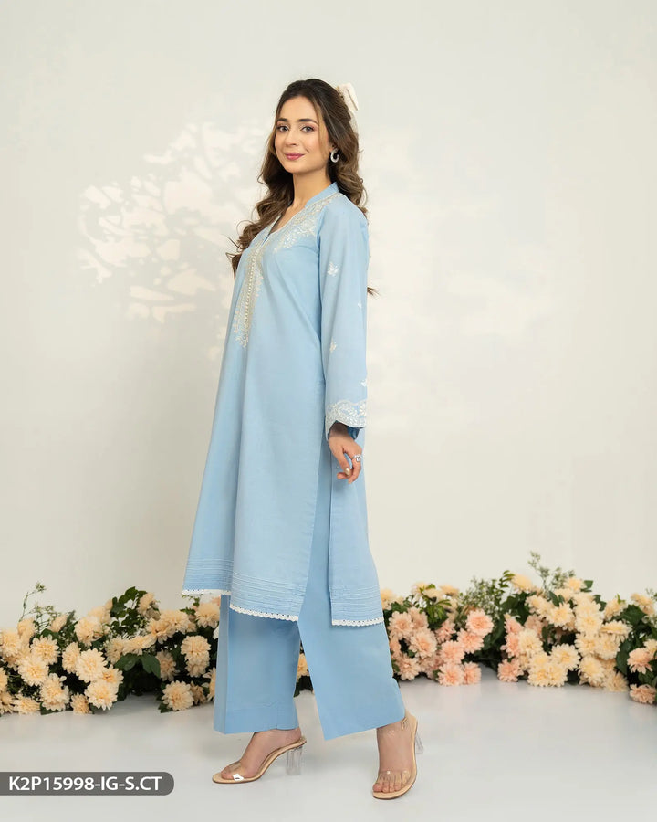 2 Piece Embroidered Suit | 15998-IG-S.CT Sha Posh Textile