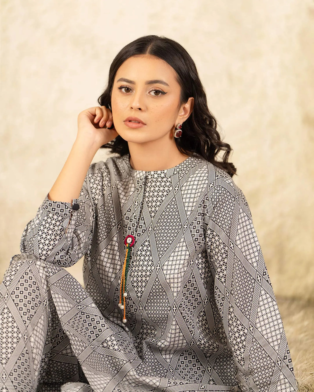 2 Piece Khaddar Suit Stitched | 36061-FU-KD - Sha Posh Textile