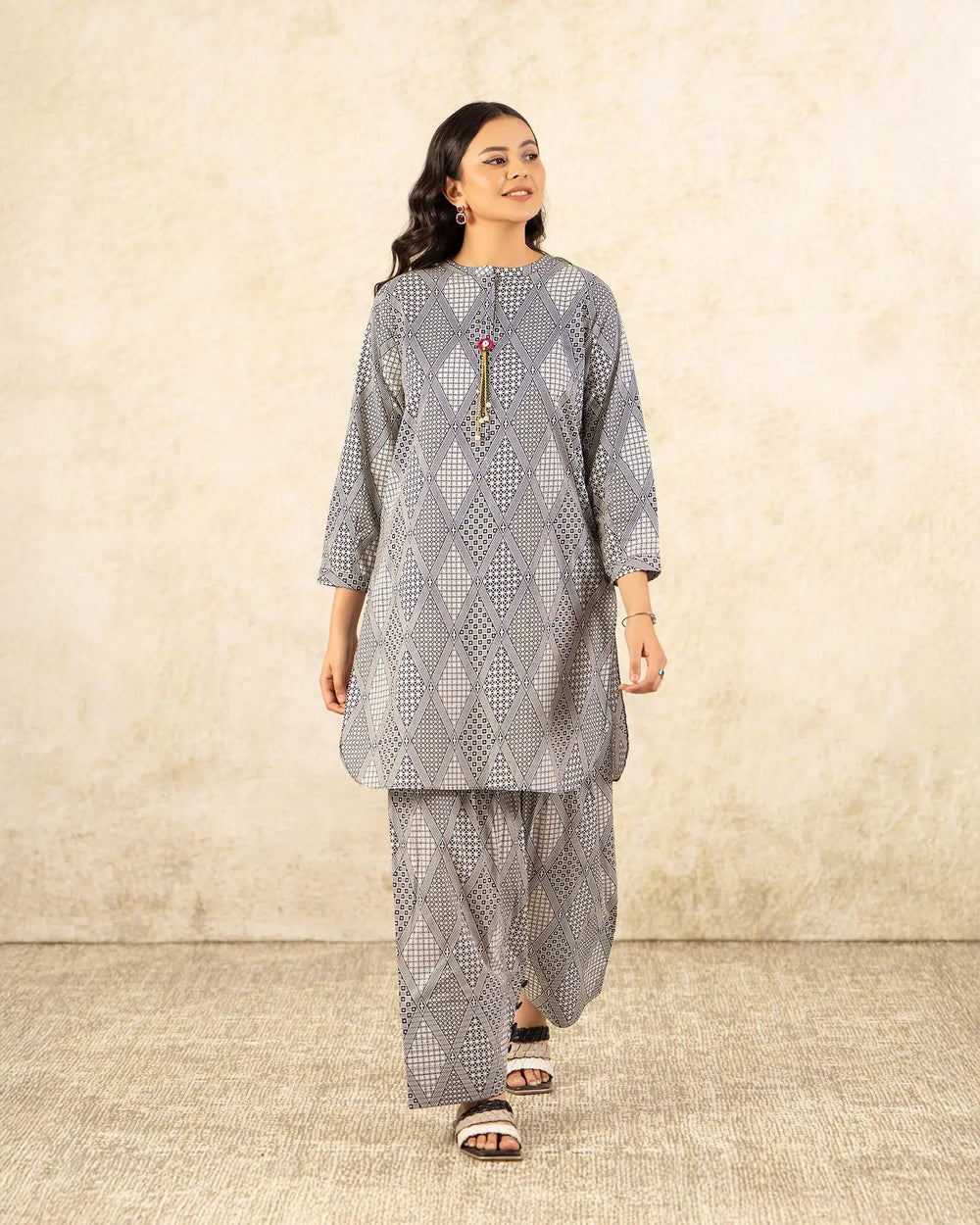 2 Piece Khaddar Suit Stitched | 36061-FU-KD - Sha Posh Textile