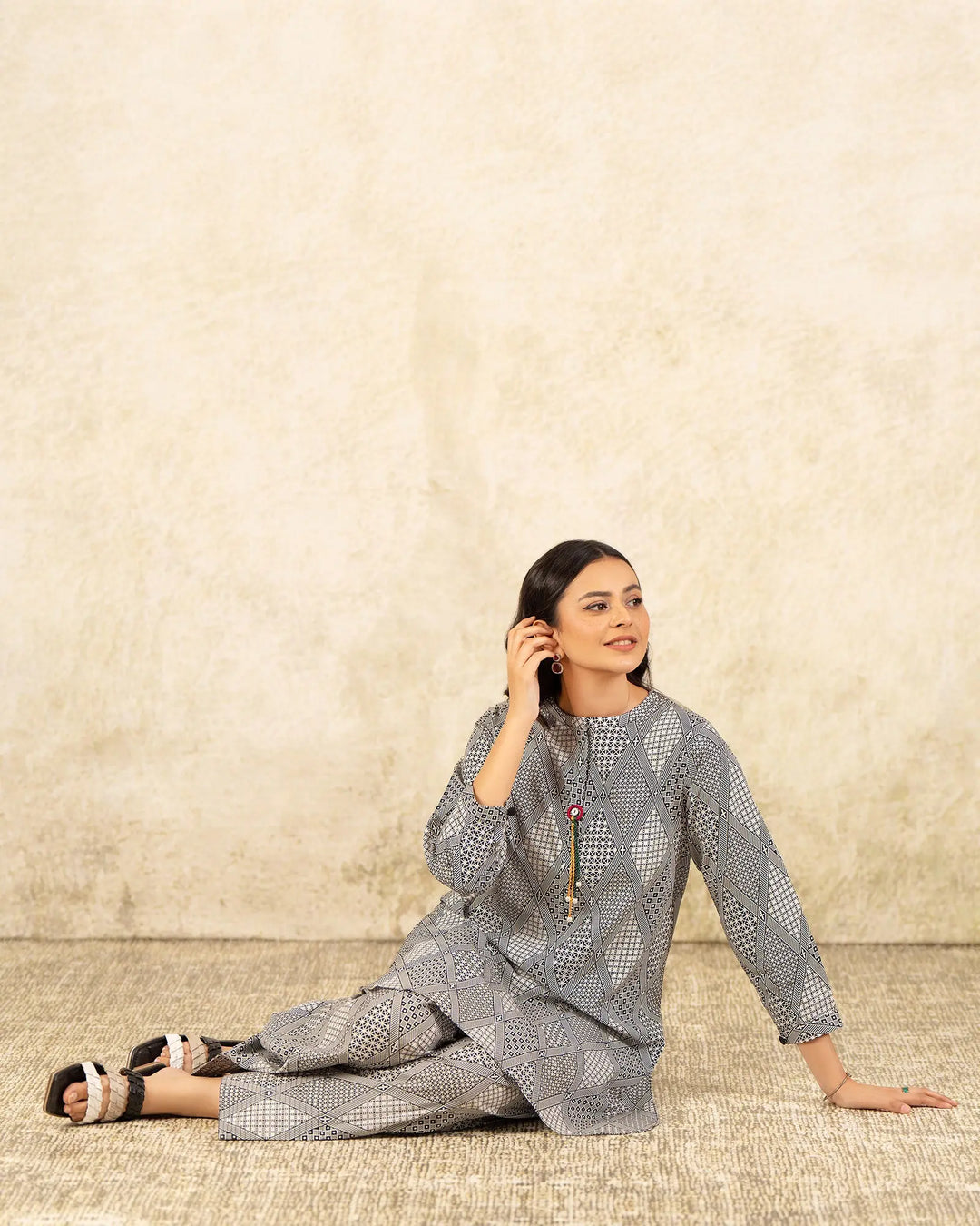 2 Piece Khaddar Suit Stitched | 36061-FU-KD - Sha Posh Textile