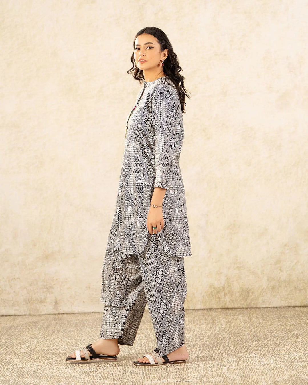 2 Piece Khaddar Suit Stitched | 36061-FU-KD - Sha Posh Textile