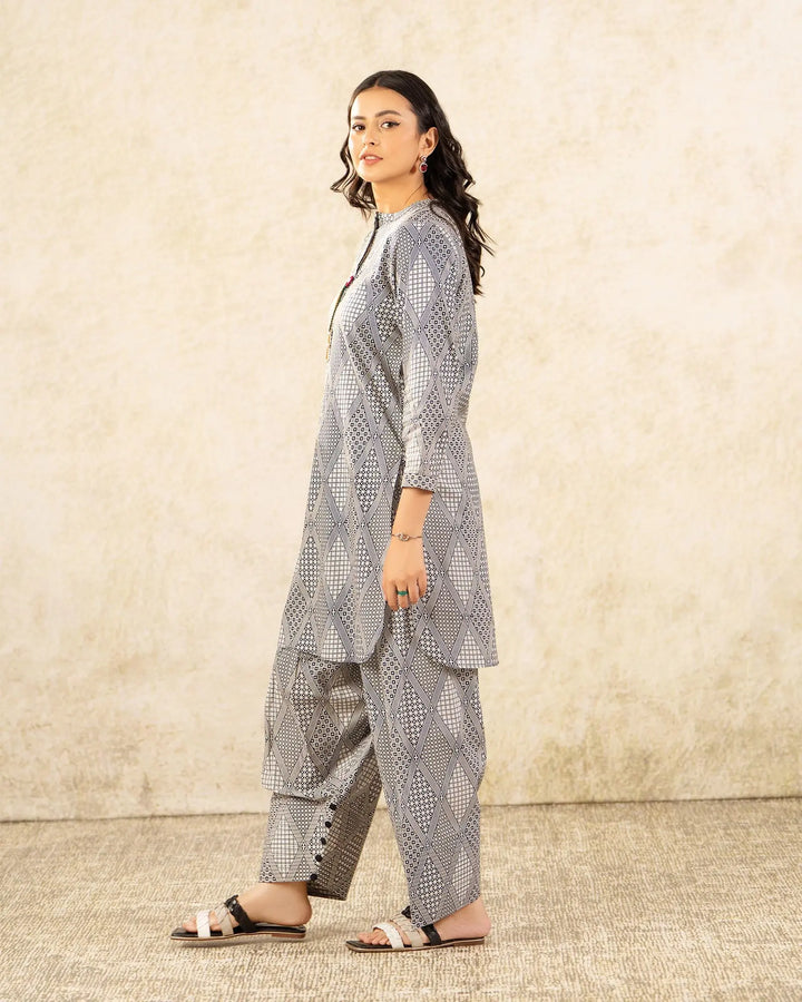 2 Piece Khaddar Suit Stitched | 36061-FU-KD - Sha Posh Textile