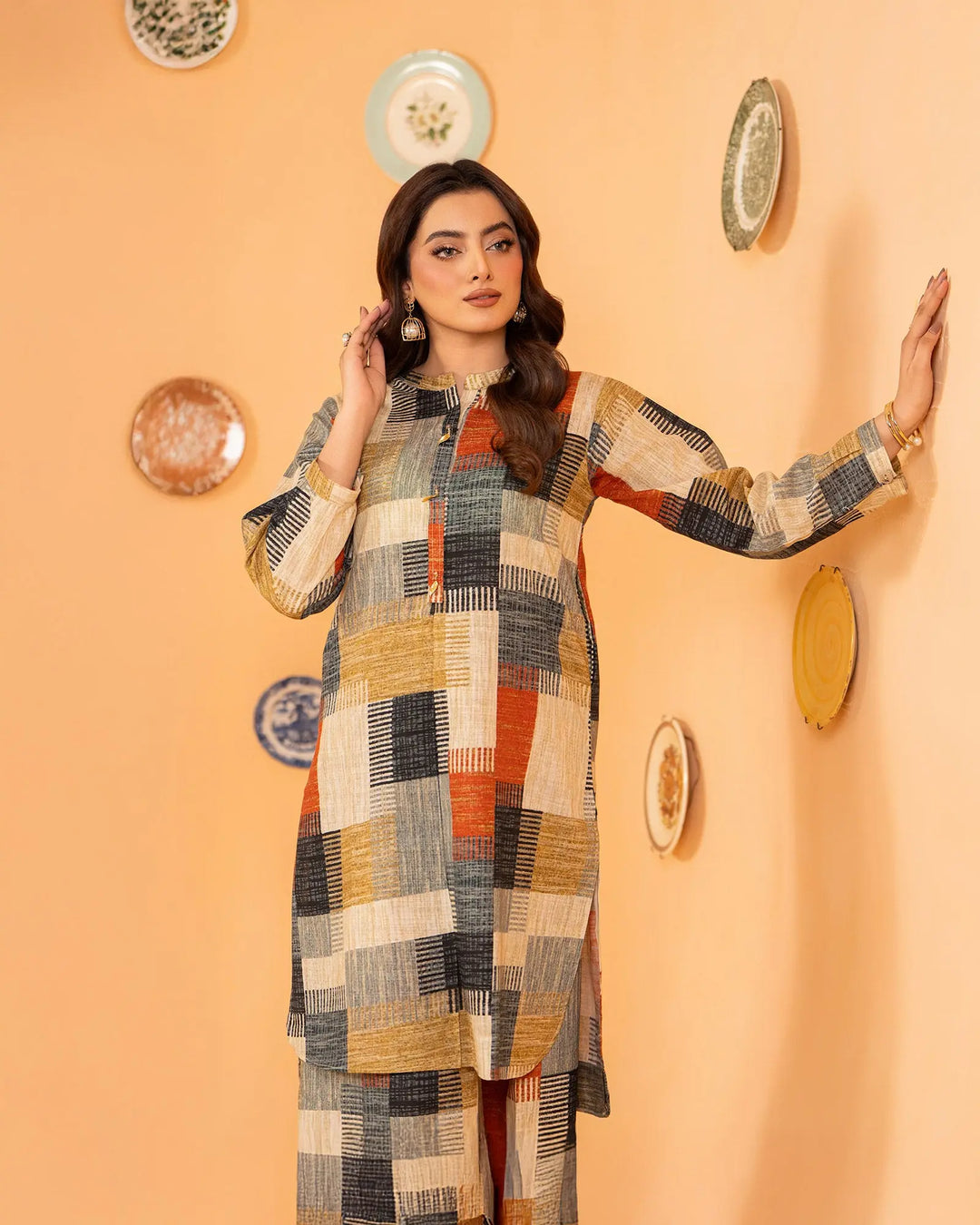2 Piece Khaddar Suit Stitched | 36062-FU-KD Sha Posh Textile