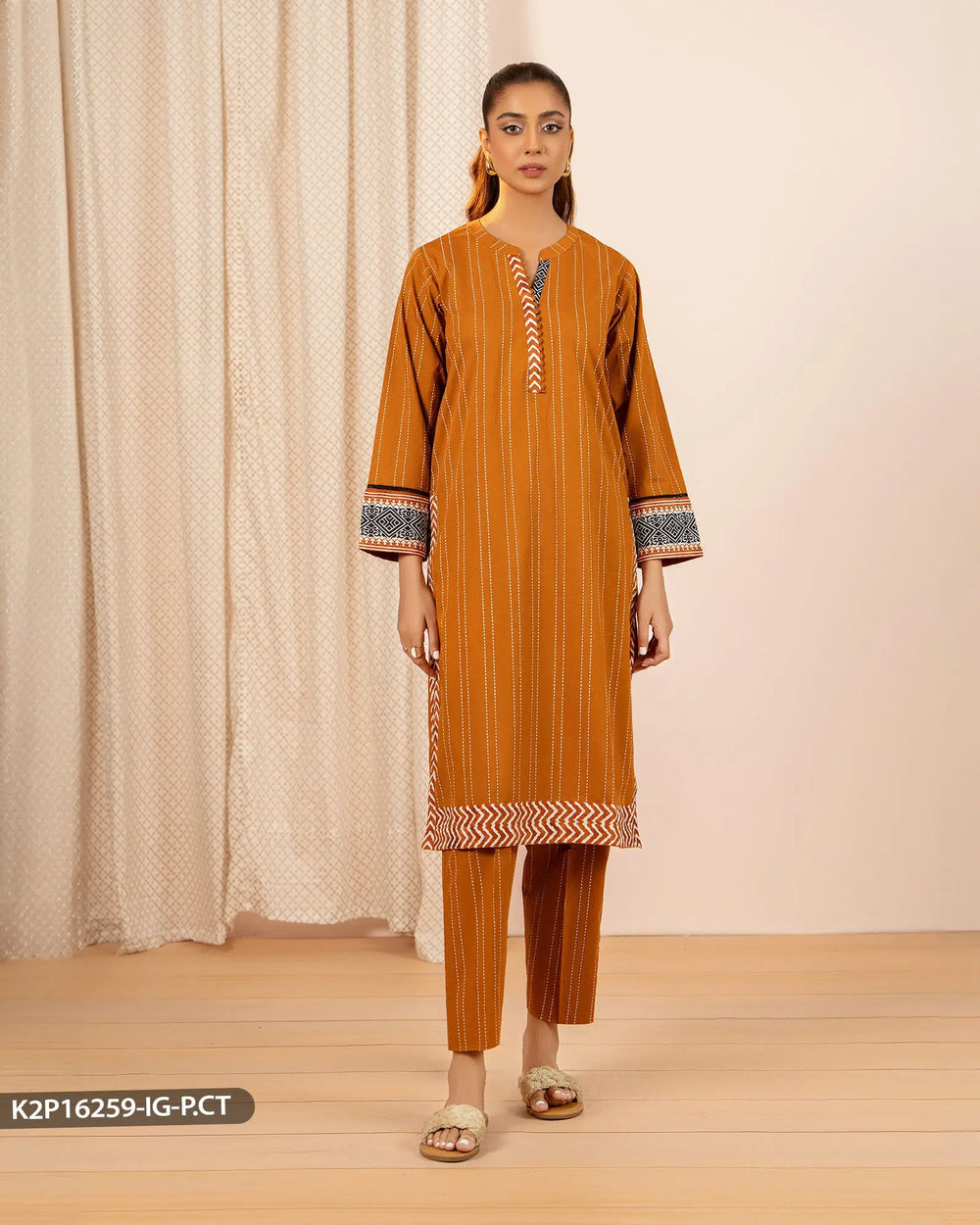 2 Piece Polin Cotton Suit | 16259-IG-P.CT - Sha Posh Textile