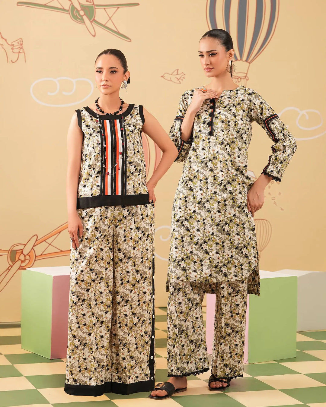 2 Piece - Printed Cambric Cotton Suit Unstitched | UNFF0104-K.CT Sha Posh Textile