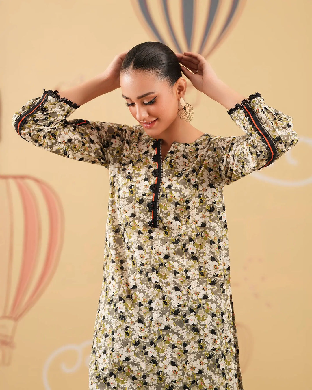 2 Piece - Printed Cambric Cotton Suit Unstitched | UNFF0104-K.CT Sha Posh Textile