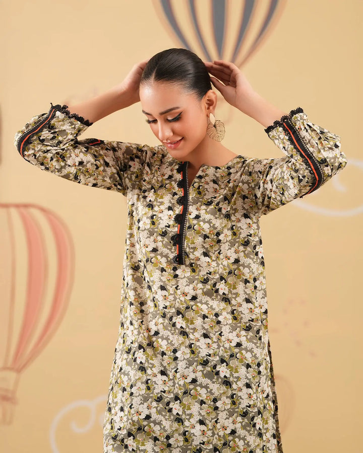 2 Piece - Printed Cambric Cotton Suit Unstitched | UNFF0104-K.CT Sha Posh Textile