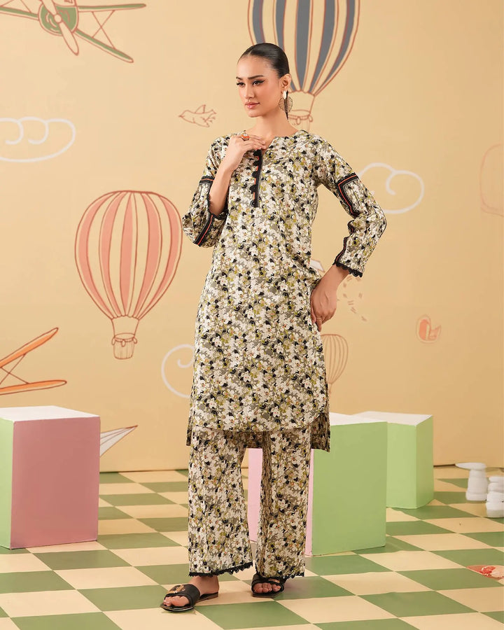 2 Piece - Printed Cambric Cotton Suit Unstitched | UNFF0104-K.CT Sha Posh Textile