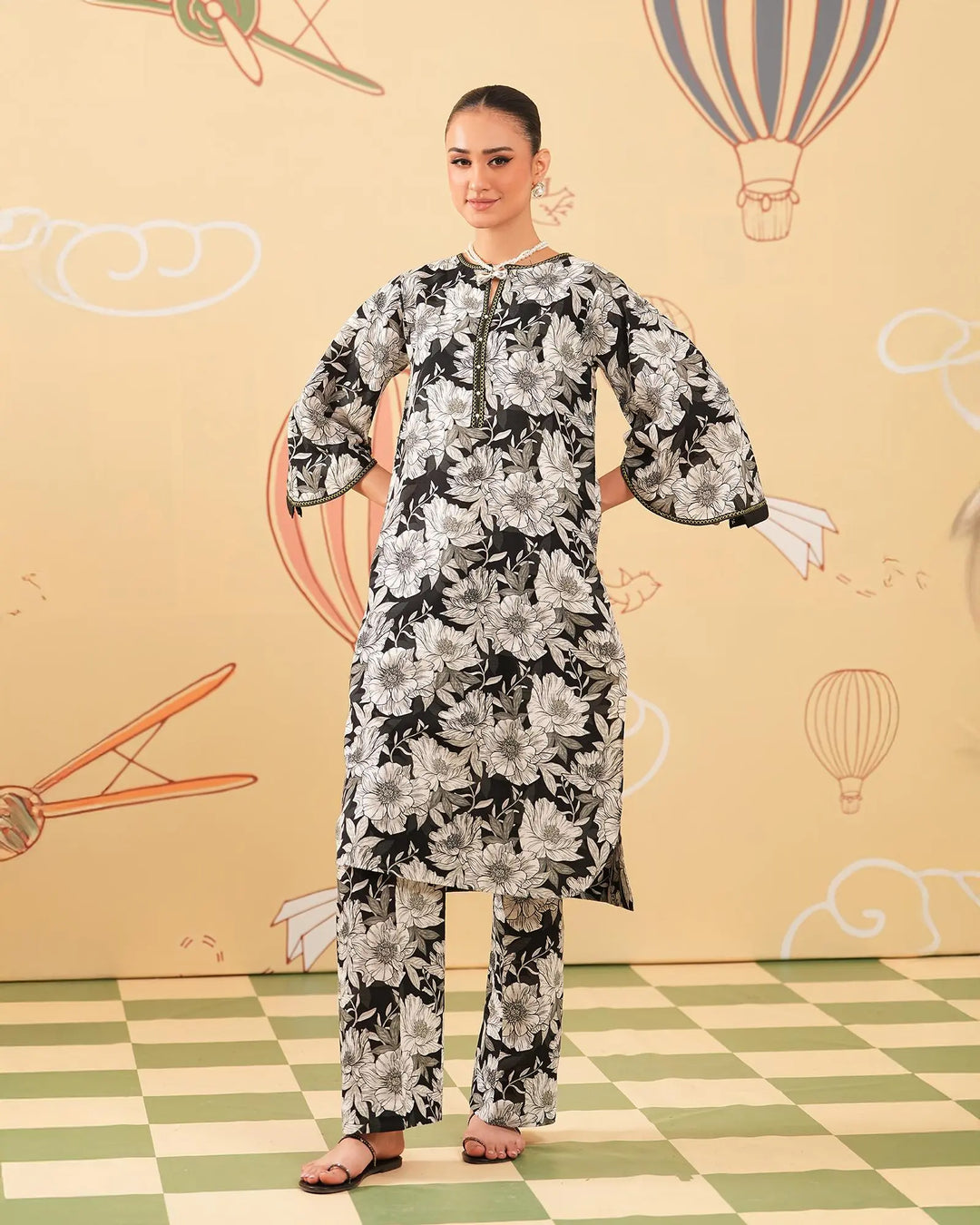2 Piece - Printed Cambric Cotton Suit Unstitched | UNFF0105-K.CT Sha Posh Textile