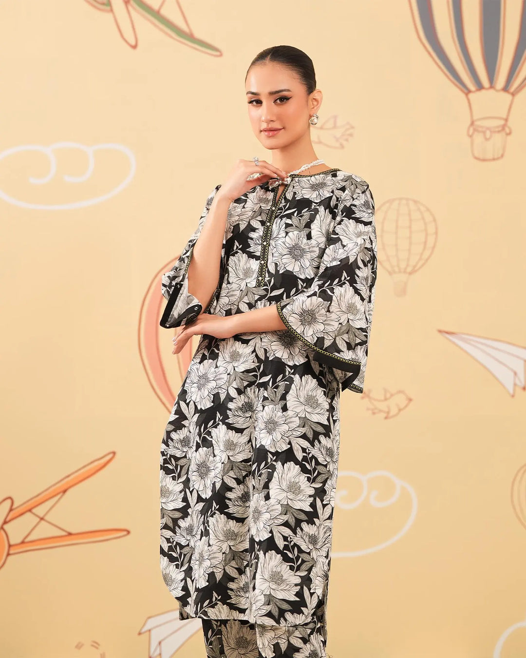 2 Piece - Printed Cambric Cotton Suit Unstitched | UNFF0105-K.CT Sha Posh Textile