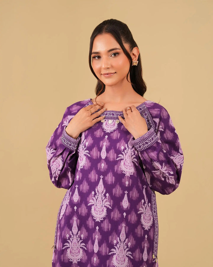 2 Piece - Printed Cambric Cotton Suit Unstitched | UNFF0106-K.CT Sha Posh Textile