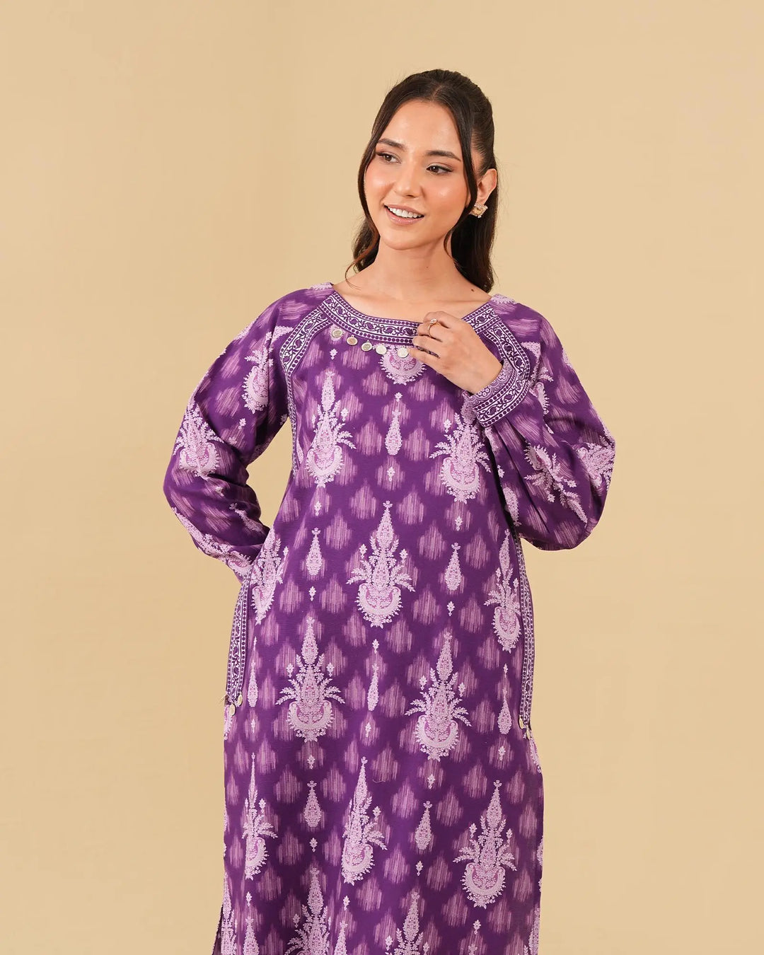 2 Piece - Printed Cambric Cotton Suit Unstitched | UNFF0106-K.CT Sha Posh Textile