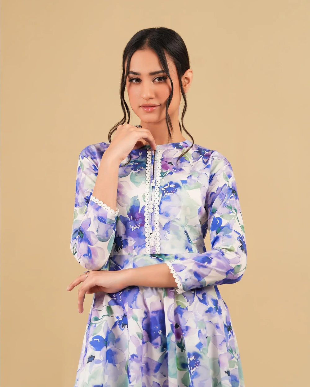 2 Piece - Printed Cambric Cotton Suit Unstitched | UNFF0107-K.CT Sha Posh Textile