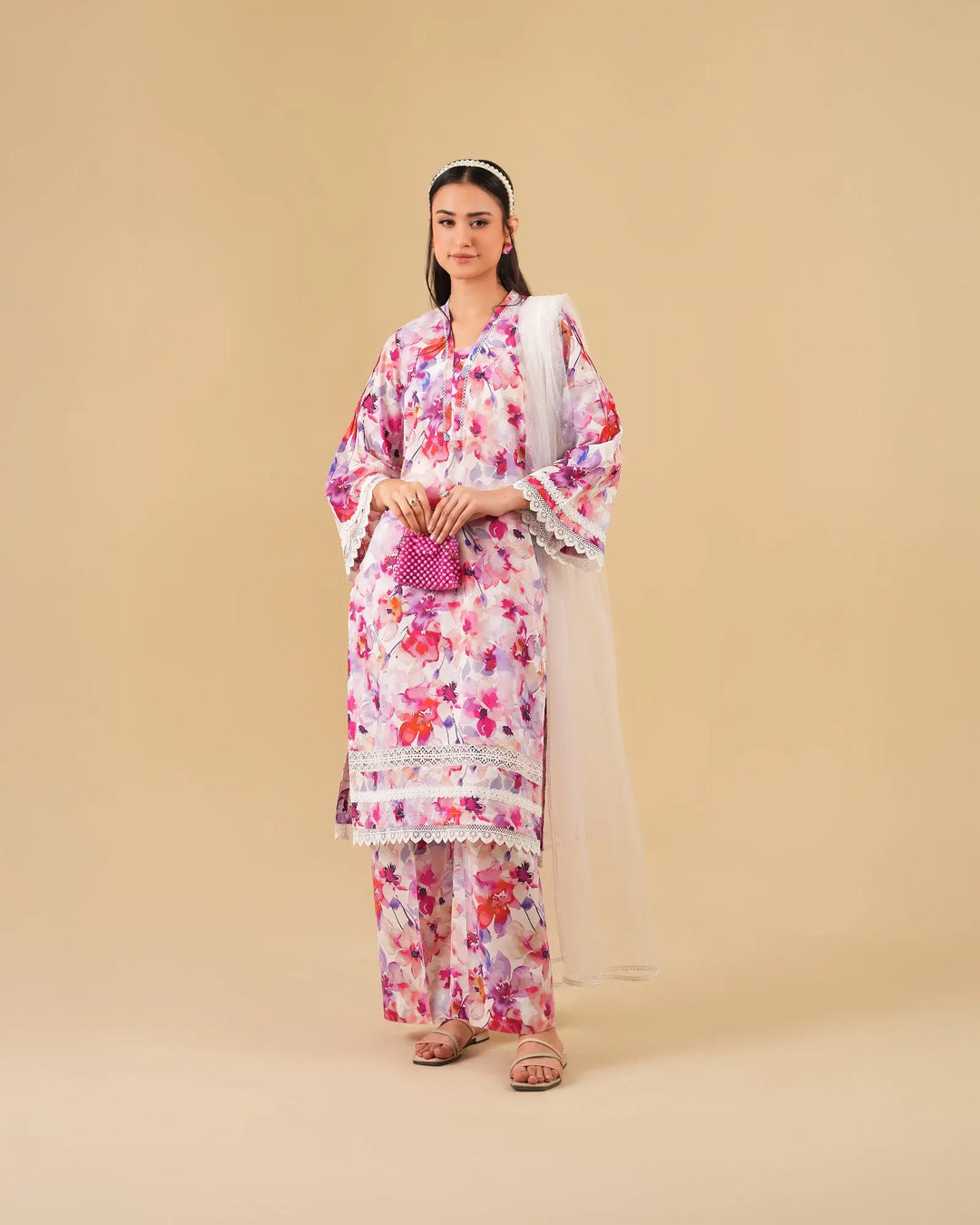 2 Piece - Printed Cambric Cotton Suit Unstitched | UNFF0108-K.CT Sha Posh Textile