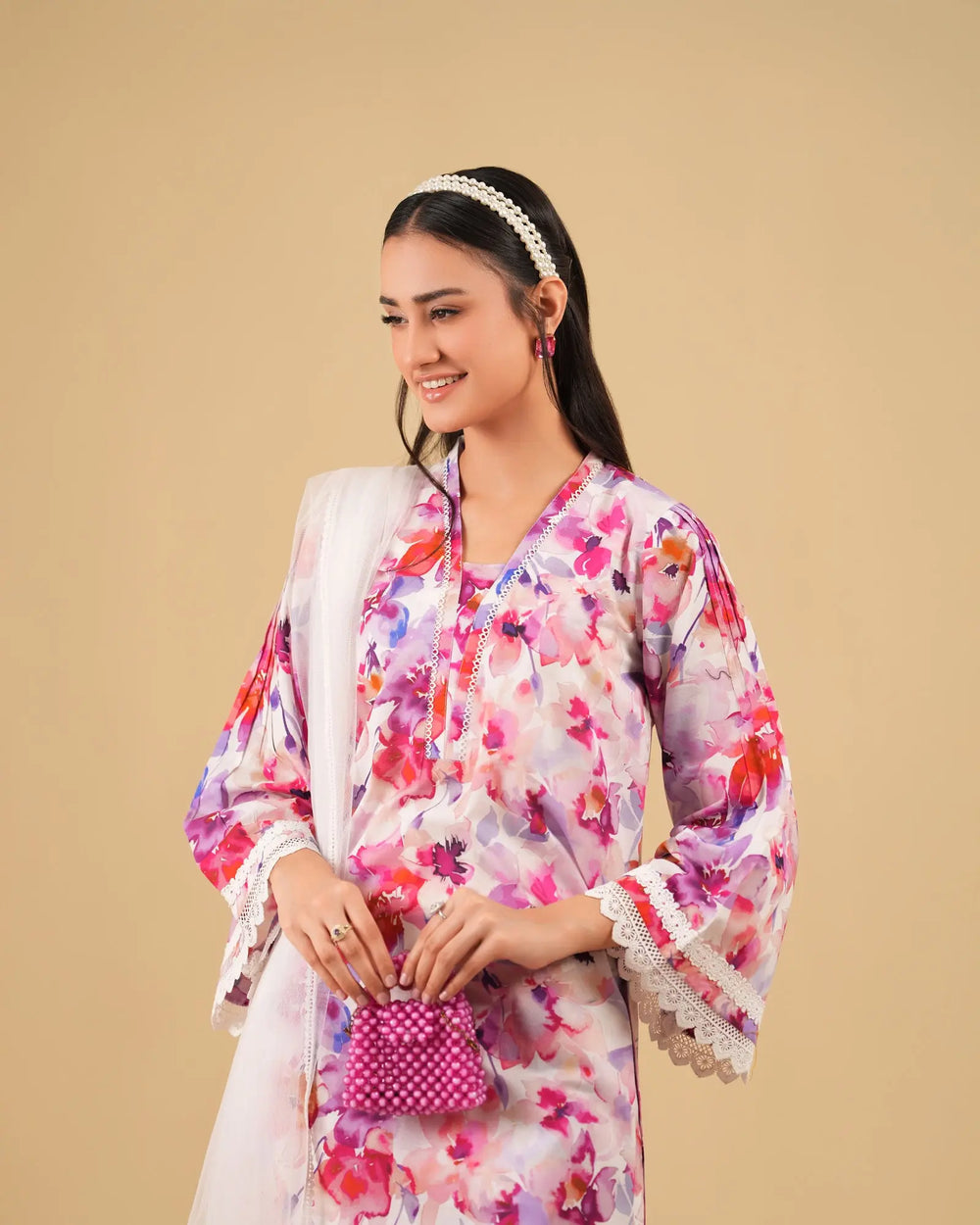 2 Piece - Printed Cambric Cotton Suit Unstitched | UNFF0108-K.CT Sha Posh Textile
