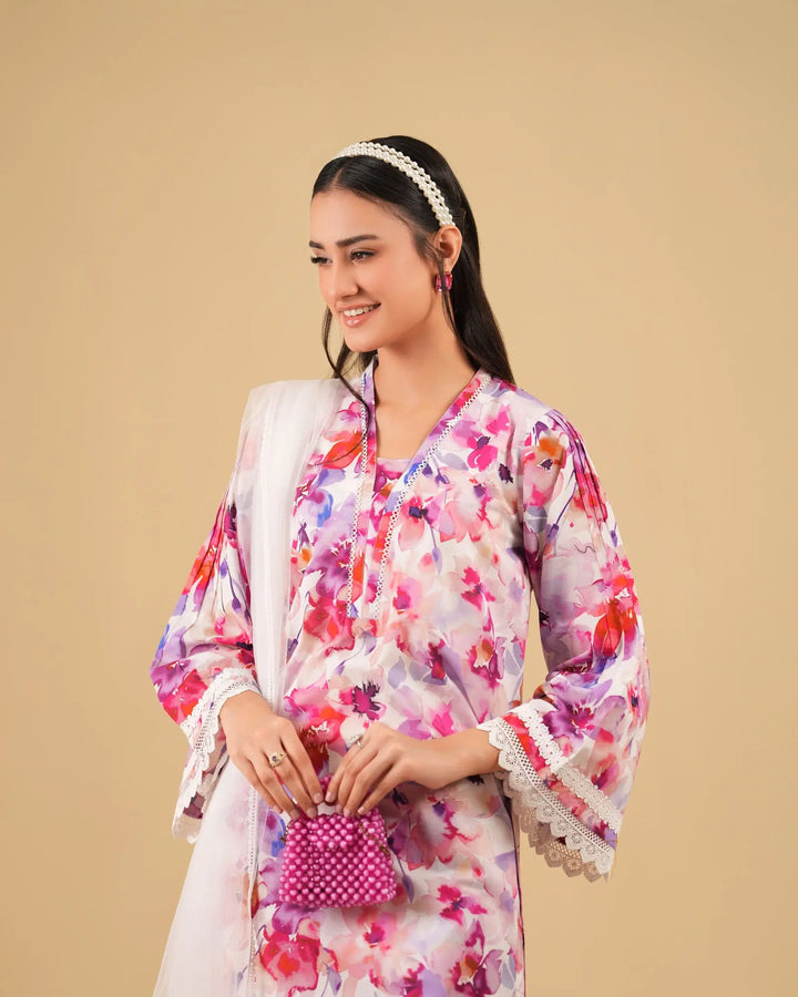 2 Piece - Printed Cambric Cotton Suit Unstitched | UNFF0108-K.CT Sha Posh Textile