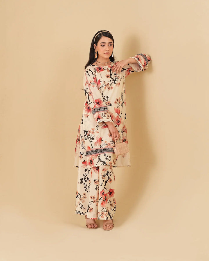 2 Piece - Printed Cambric Cotton Suit Unstitched | UNFF0113-K.CT Sha Posh Textile