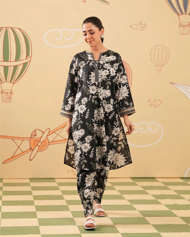 2 Piece - Printed Cambric Cotton Suit Unstitched | UNFF0115-K.CT Sha Posh Textile