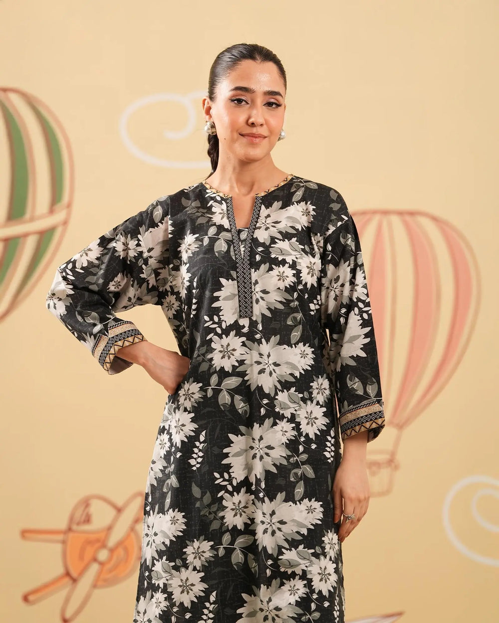 2 Piece - Printed Cambric Cotton Suit Unstitched | UNFF0115-K.CT Sha Posh Textile