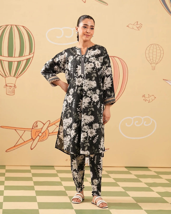 2 Piece - Printed Cambric Cotton Suit Unstitched | UNFF0115-K.CT Sha Posh Textile