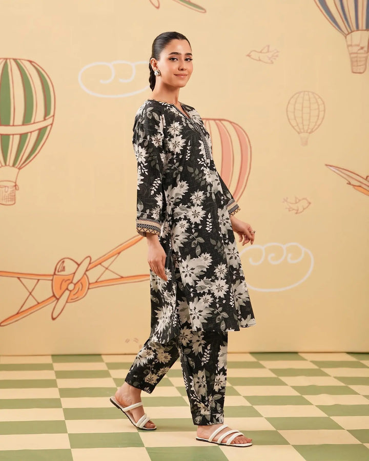2 Piece - Printed Cambric Cotton Suit Unstitched | UNFF0115-K.CT Sha Posh Textile