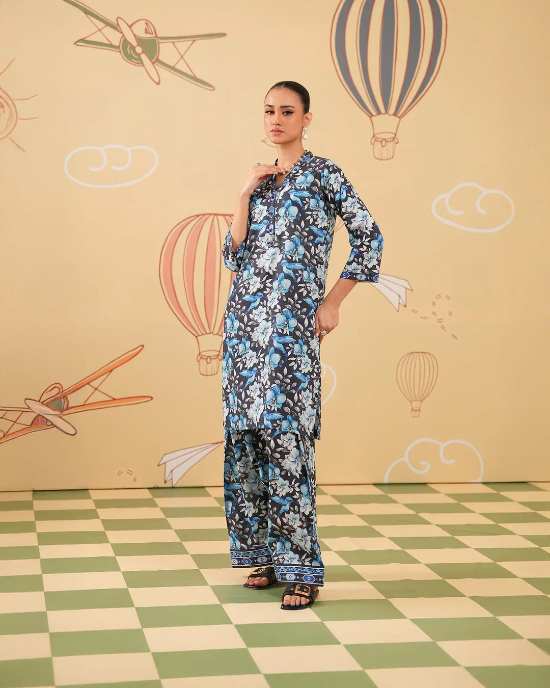 2 Piece - Printed Cambric Cotton Suit Unstitched | UNFF046-K.CT Sha Posh Textile