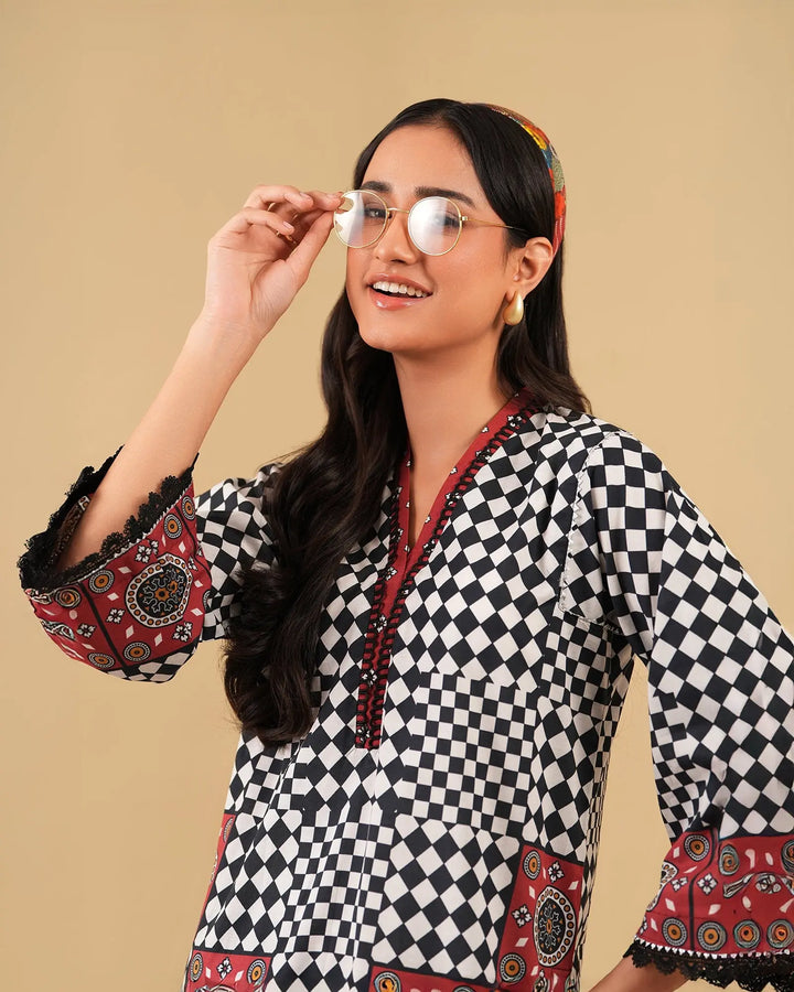 2 Piece - Printed Cambric Cotton Suit Unstitched | UNFF049-K.CT Sha Posh Textile