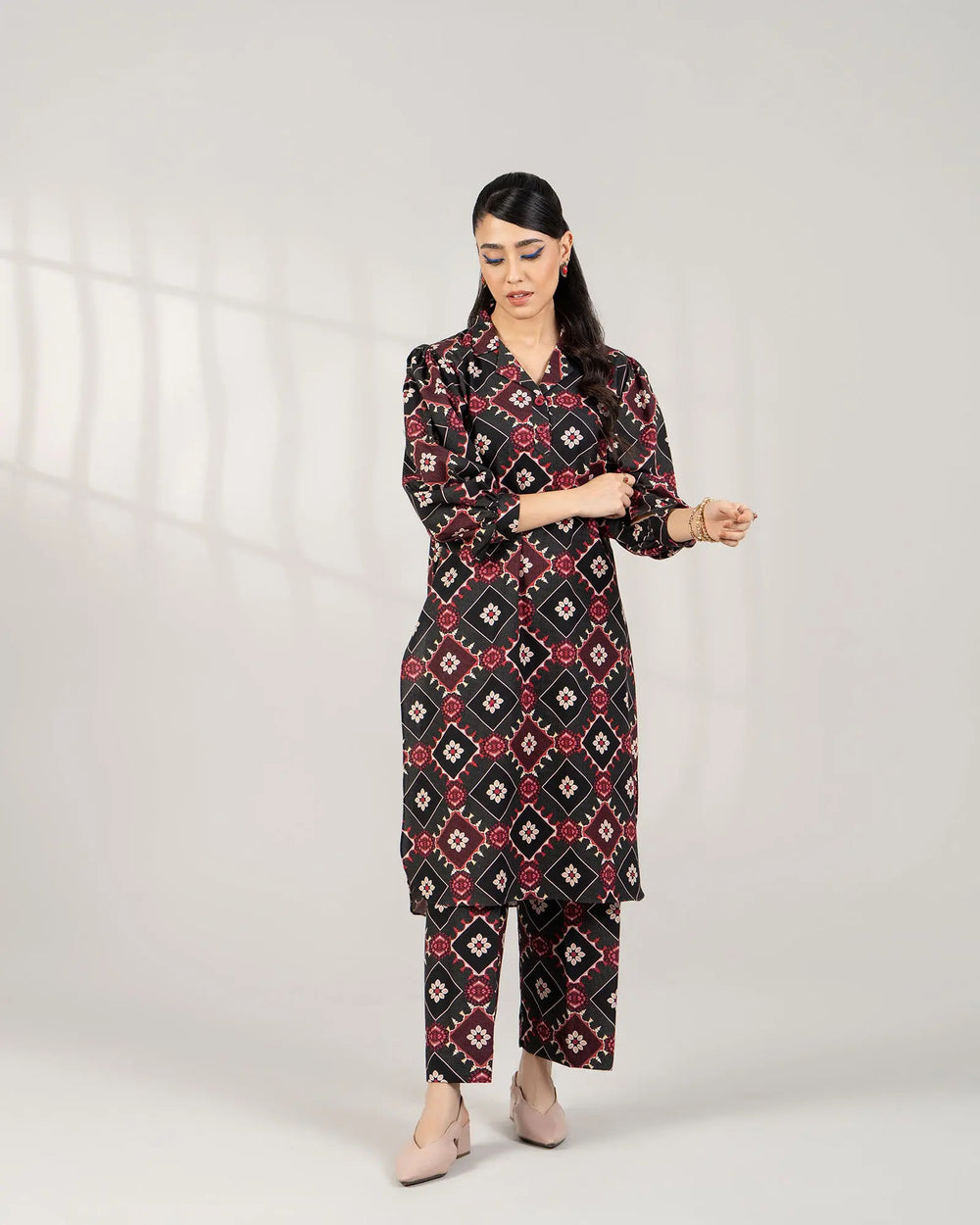 2 Piece - Printed Khaddar Suit Unstitched | UNFF-002 - Sha Posh Textile