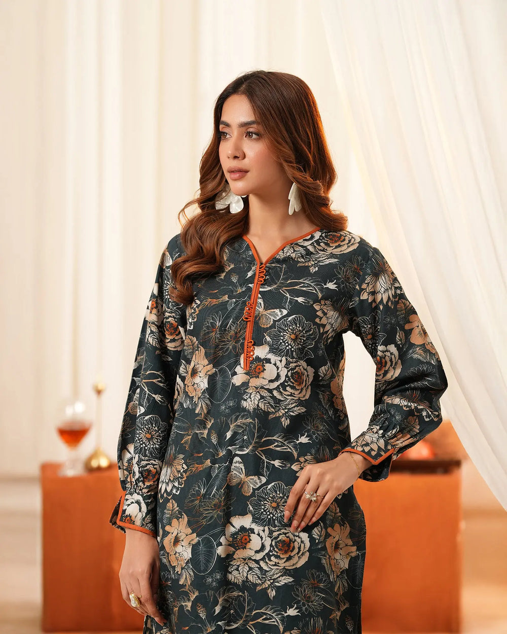 2 Piece - Printed Khaddar Suit Unstitched | UNFF-010 - Sha Posh Textile