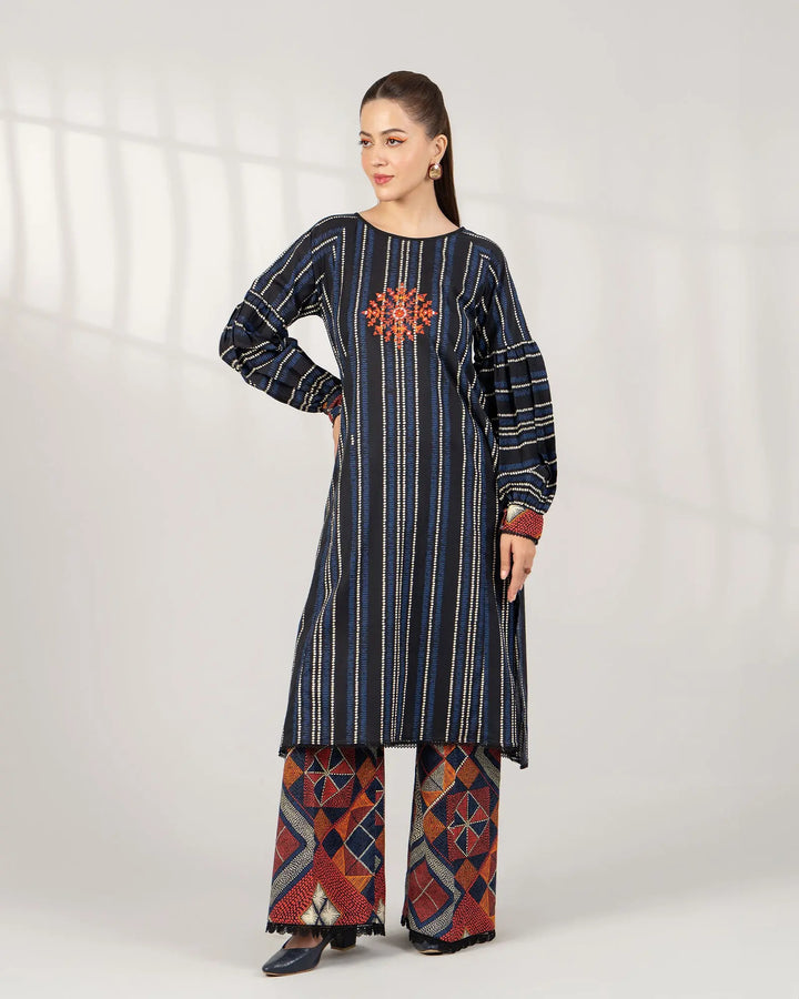 2 Piece - Printed Khaddar Suit Unstitched | UNFF-017 - Sha Posh Textile