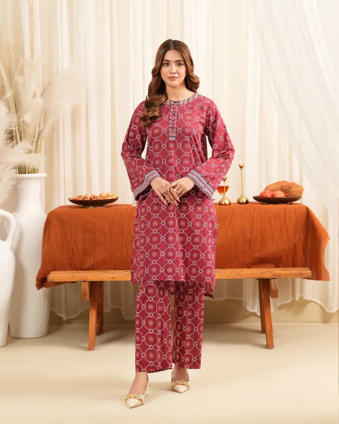 2 Piece - Printed Khaddar Suit Unstitched | UNFF001 - Sha Posh Textile